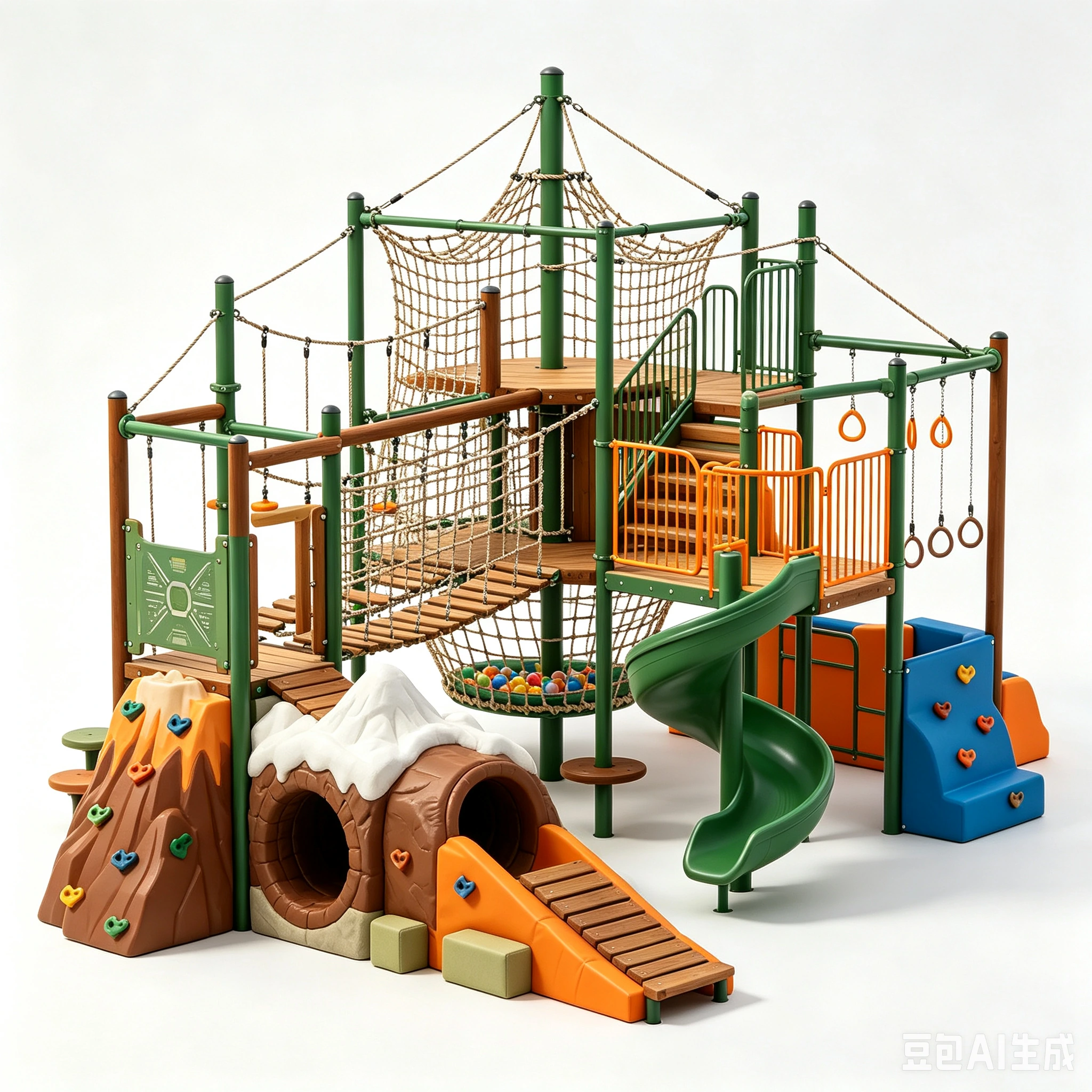 Wooden Outdoor Adventure Fort playground solution